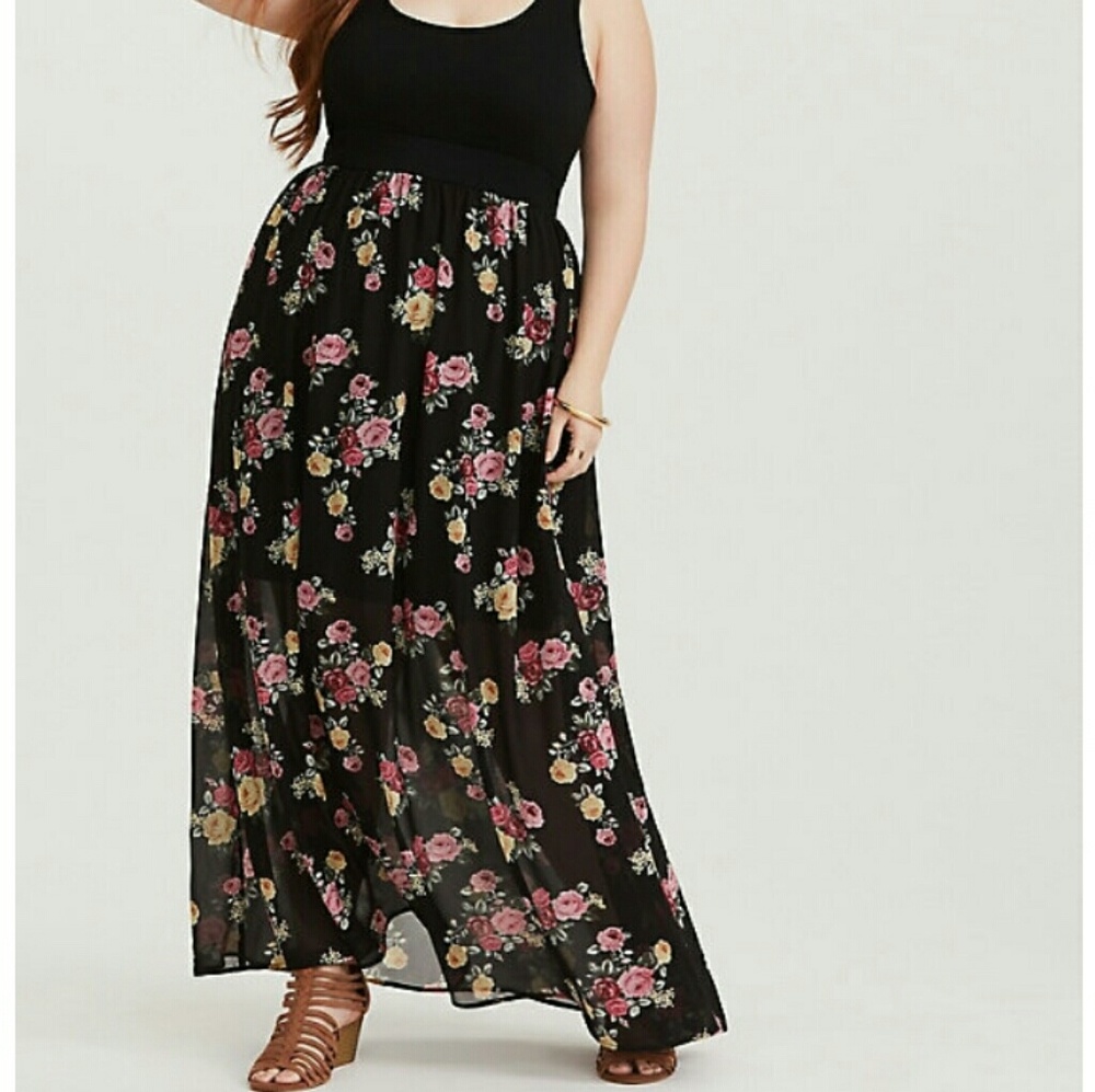 Torrid floral maxi flower dress